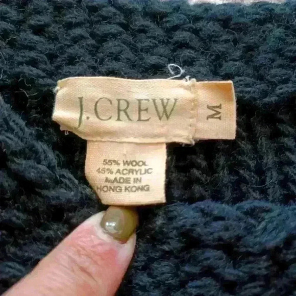J.Crew Women's Black Wool Blend Knit Sweater M - Picture 7 of 11